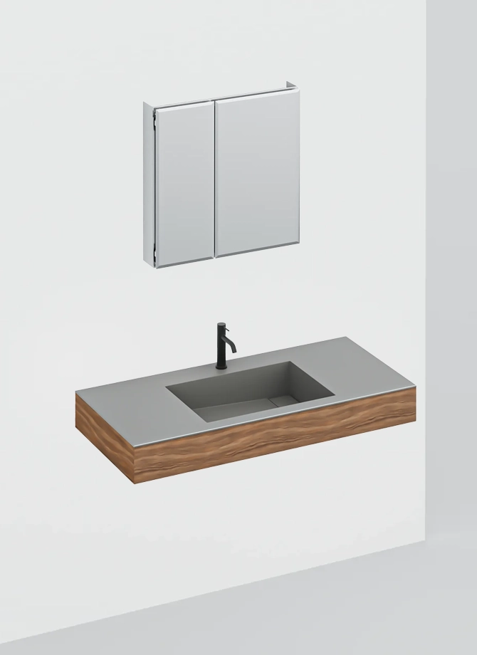 ラヴィタスW1200 グレー×ウォールナット | 洗面台 | 住宅設備機器